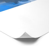 "K" Dinosaur Waterverf Blue Child Name Poster (Hoek)