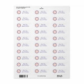 K Dot Circle Mongram Adreslabel (blauw / Sinaasapp Etiket (Full Sheet)