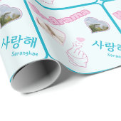 K drama 2 Foto's Collage koreaanse typografie lief Cadeaupapier (Rol Hoek)