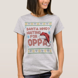 K-drama lelijke kersttrui wacht op Oppa T-shirt