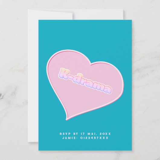 K-drama liefhebbers cute aangepaste kleuren Koreaa Kaart (Achterkant)