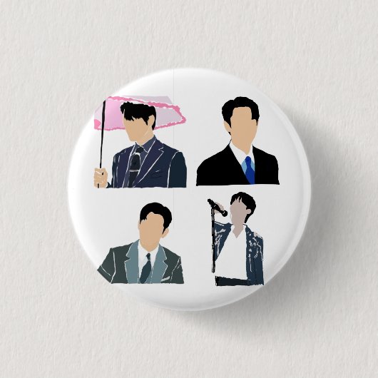 K-Drama Male Leads Ronde Button 3,2 Cm (Voorkant)