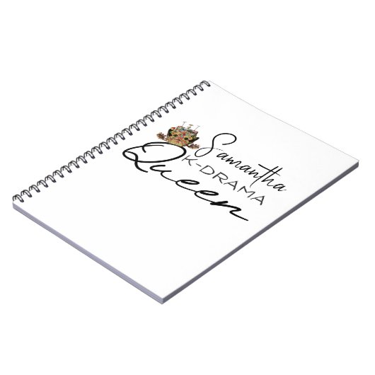 K-Drama Queen met Korean Crown Personalized Note Notitieboek (Linkerzijde)
