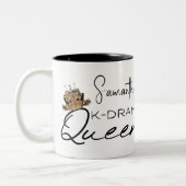 K-Drama Queen met Korean Crown Personalized Tweekleurige Koffiemok (Links)