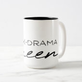 K-Drama Queen met Korean Crown Tweekleurige Koffiemok (Voorkant rechts)