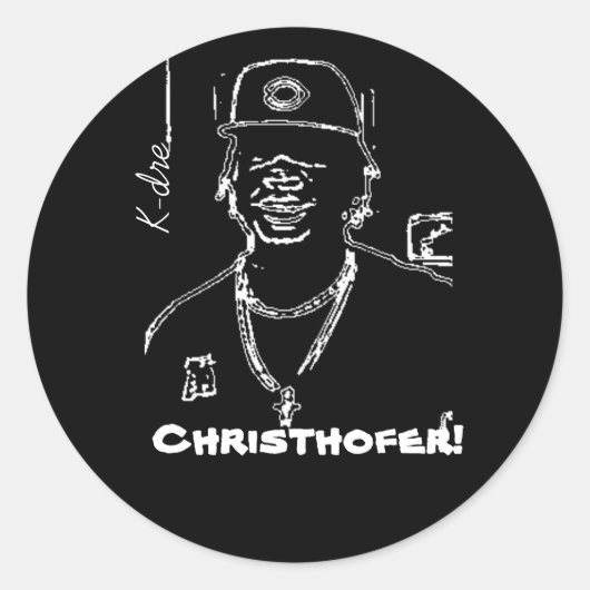 K-Dre Ronde Sticker (Voorkant)