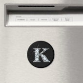 "K" Faux-"Diamond Bling" Magnet (Insitu (Vaatwasser))