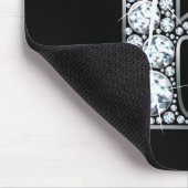 "K" Faux-"Diamond Bling" Mousepad Muismat (Hoek)