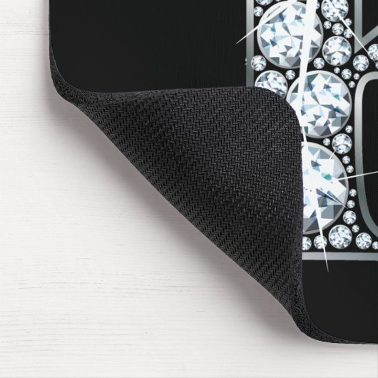 "K" Faux-"Diamond Bling" Mousepad Muismat (Hoek)