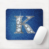 K Faux-"Diamond Bling" op Denim Mousepad Muismat (Met muis)