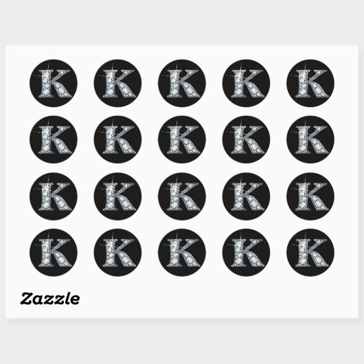"K" Faux-"Diamond Bling" sticker (Vel)