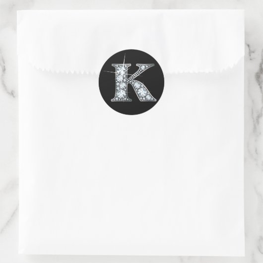"K" Faux-"Diamond Bling" sticker (Tas)