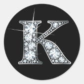 "K" Faux-"Diamond Bling" sticker (Voorkant)