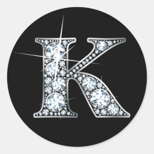 "K" Faux-"Diamond Bling" sticker