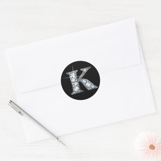 "K" Faux-"Diamond Bling" sticker (Envelop)