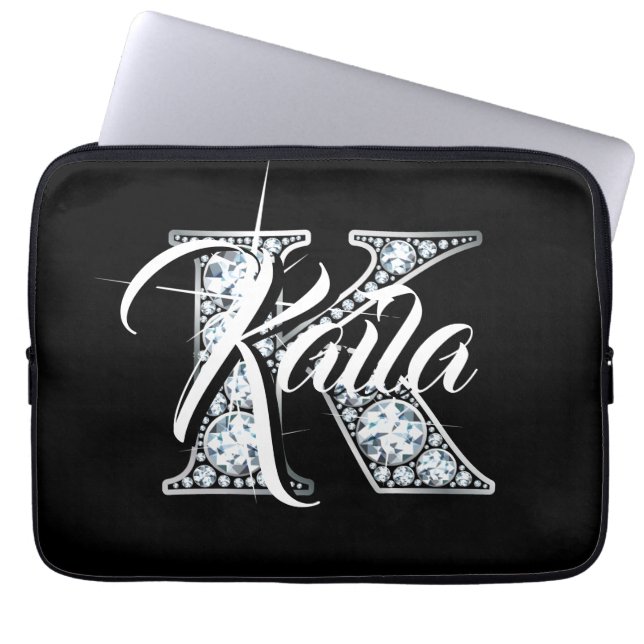 K Faux Diamond-laptophoes Laptop Sleeve (Voorkant)