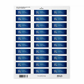 K Faux Diamond op Denim Return Address Label (Full Sheet)