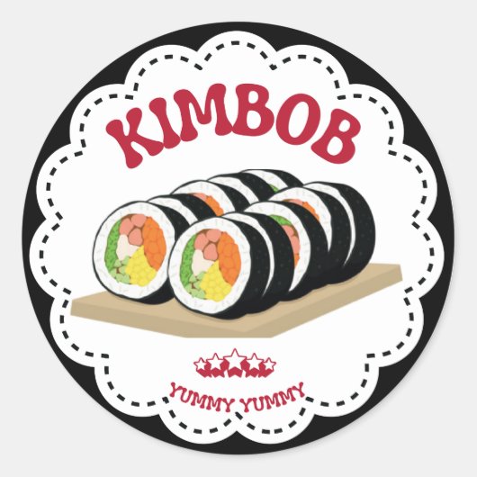 K-Food Kimbap Illustratie Sticker (Voorkant)