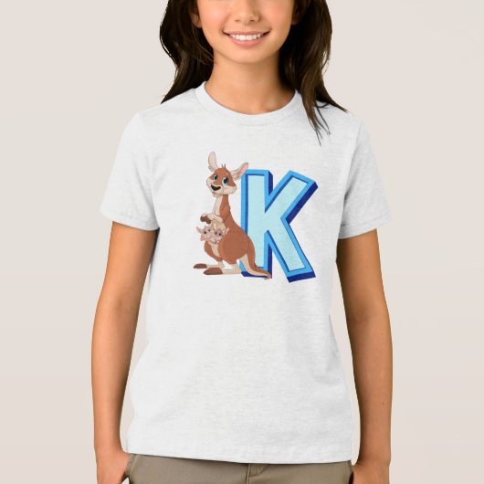 K for Kangaroo Tri-Blend Shirt (Voorkant)
