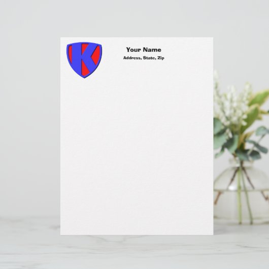 K GEPERSONALISEERD BRIEFHOOFD (Staand voorkant)