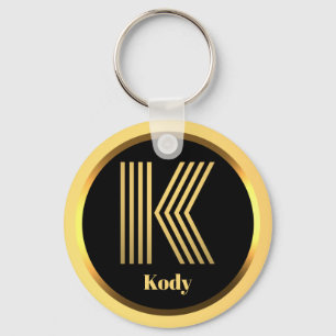 K Gold Monogrammed Letter persoonlijk Sleutelhanger