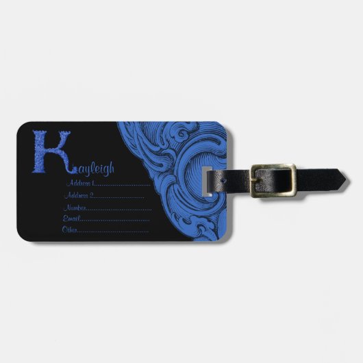 K - Het Falck-alfabet (Blauw) Bagagelabel (Voorkant horizontaal)