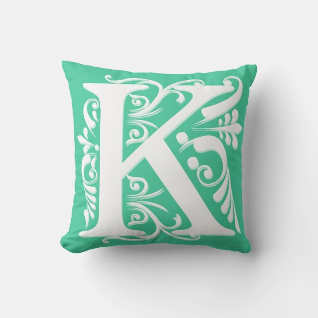 K Initiaal Monogram - Kussen (Voorkant)