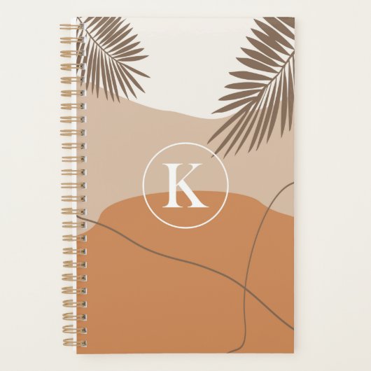 K - Initiaal Monogram Letter K Abstract ontwerp Planner (Voorkant)
