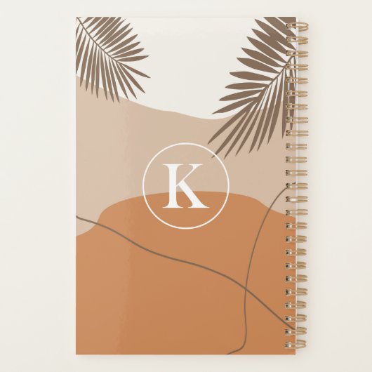 K - Initiaal Monogram Letter K Abstract ontwerp Planner (Achterkant)