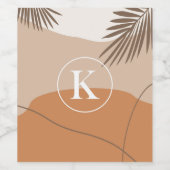 K - Initiaal Monogram Letter K Abstract ontwerp Wijn Etiket (Enkel label)