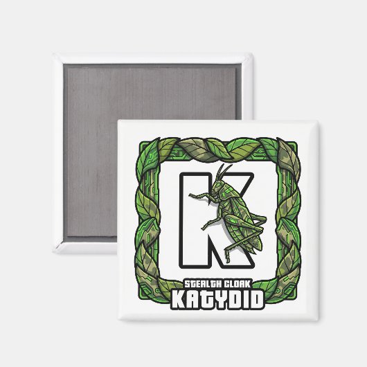 K is for Katydid – GTA Style ABC Learning Magnet (Voorkant / Achterkant)