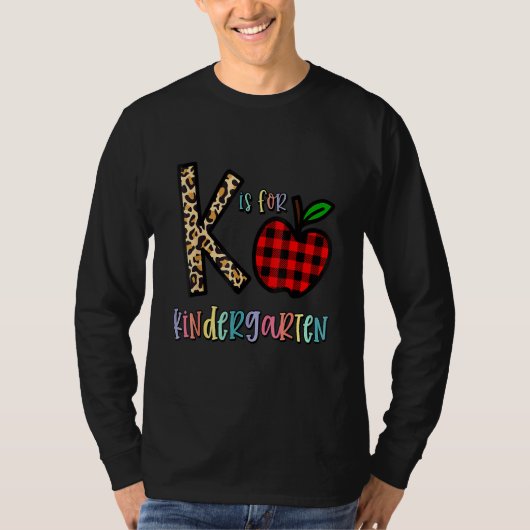 K Is For Kindergarten Teacher Cute Leopard T-shirt (Voorkant)