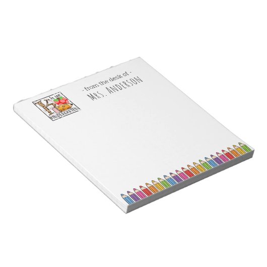 K is voor het Notitieblok Kindergarten-leraar (Schuin)