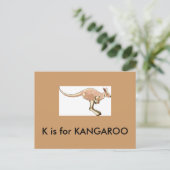 "K" is voor Kangaroo Alphabet Flash-kaart Briefkaart (Staand voorkant)