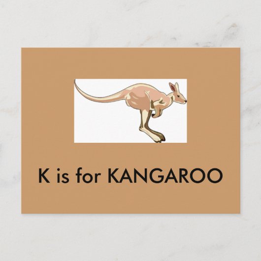 "K" is voor Kangaroo Alphabet Flash-kaart Briefkaart (Voorkant)