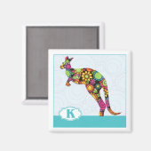 K is voor Kangaroo Magneet (Voorkant / Achterkant)