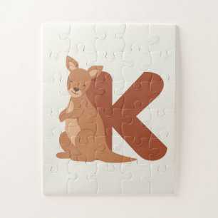 K is voor Kangoeroe – Poster met alfabet van cute Legpuzzel