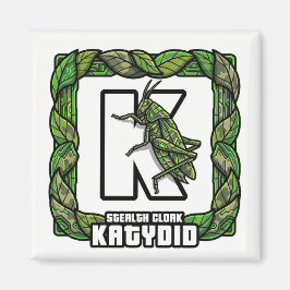 K is voor Katydid – GTA-stijl ABC-leermagneet Magneet