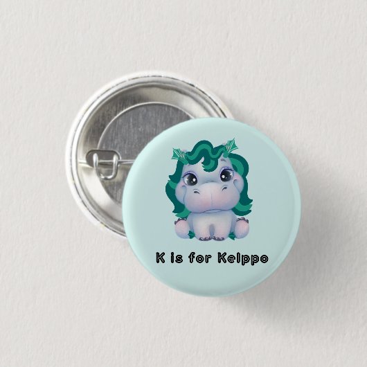 K is voor Kelppo Ronde Button 3,2 Cm (Voorkant /achterkant)