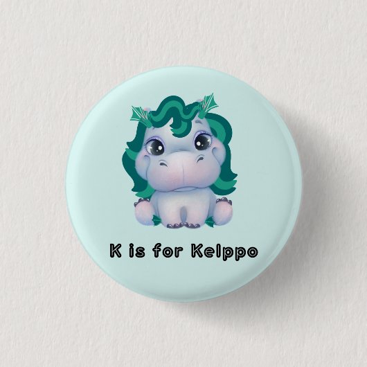 K is voor Kelppo Ronde Button 3,2 Cm (Voorkant)