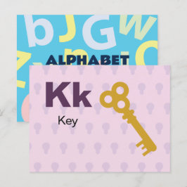 K is voor Key - Alphabet Flash Kaart