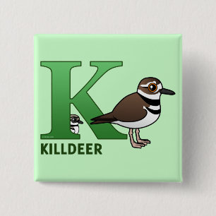 K is voor Killhert Vierkante Button 5,1 Cm