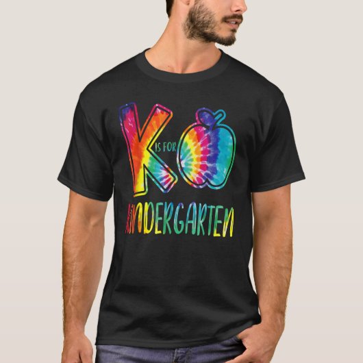 K is voor kindergarten en kleurstof terug naar Sch T-shirt (Voorkant)