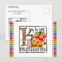 K is voor Kindergarten Foto Briefkaart
