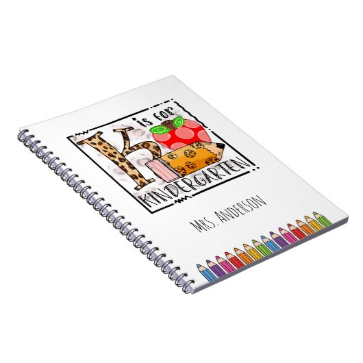 K is voor Kindergarten Naam Notitieboek (Rechterzijde)