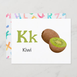 K is voor Kiwi - Alphabet Flash Kaart