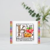 K is voor kleuterklas fotokaart briefkaart (Staand voorkant)