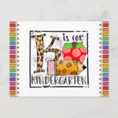 K is voor kleuterklas fotokaart briefkaart (Voorkant)
