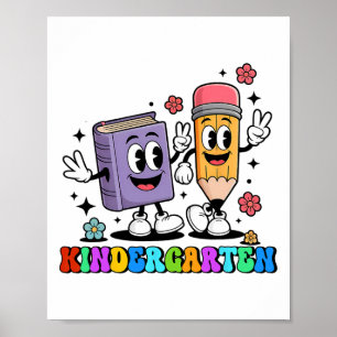 K Is Voor Kleuterleerkracht Potlood Boek Terug Naa Poster