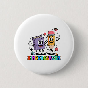 K Is Voor Kleuterleerkracht Potlood Boek Terug Naa Ronde Button 5,7 Cm